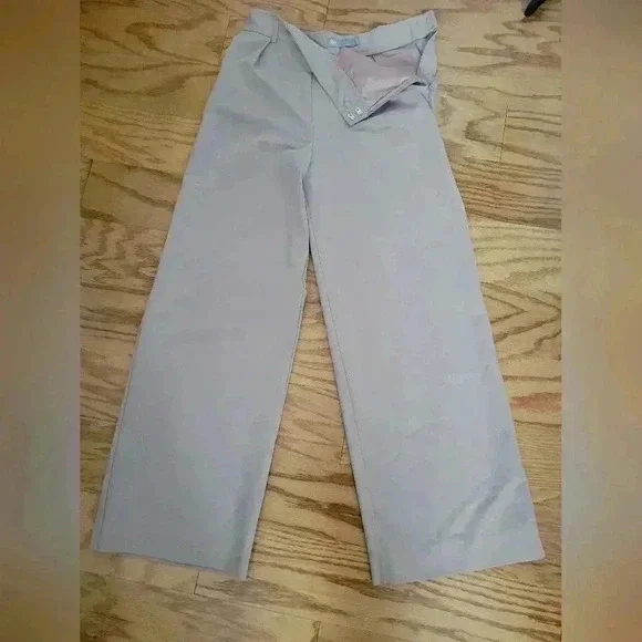 Asos Peachy Tan Wide Leg Slacks with Side Closure Size 6 - Picture 1 of 4